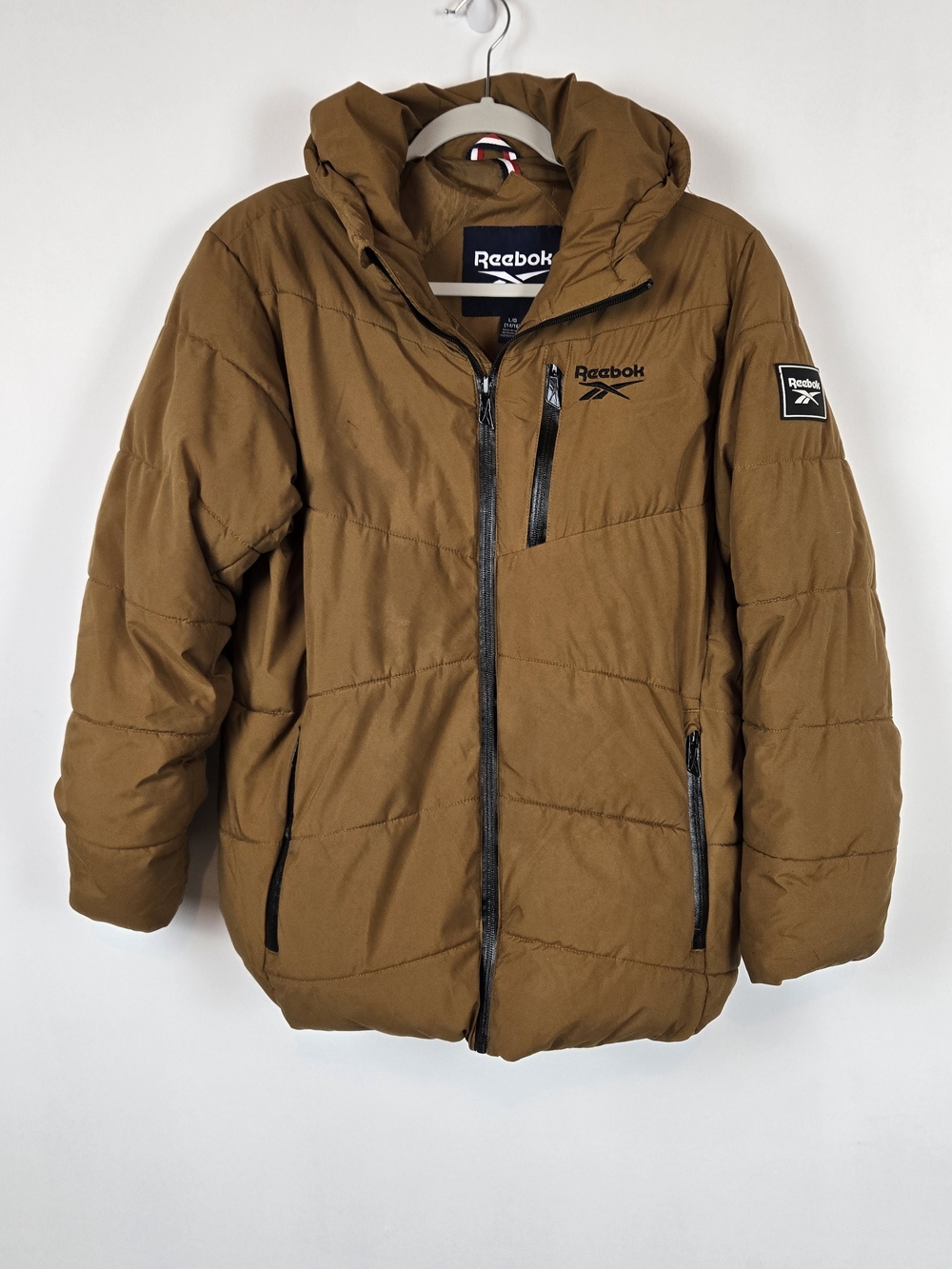 Reebok Brown Warm Puffer Jacket Coat with Hood